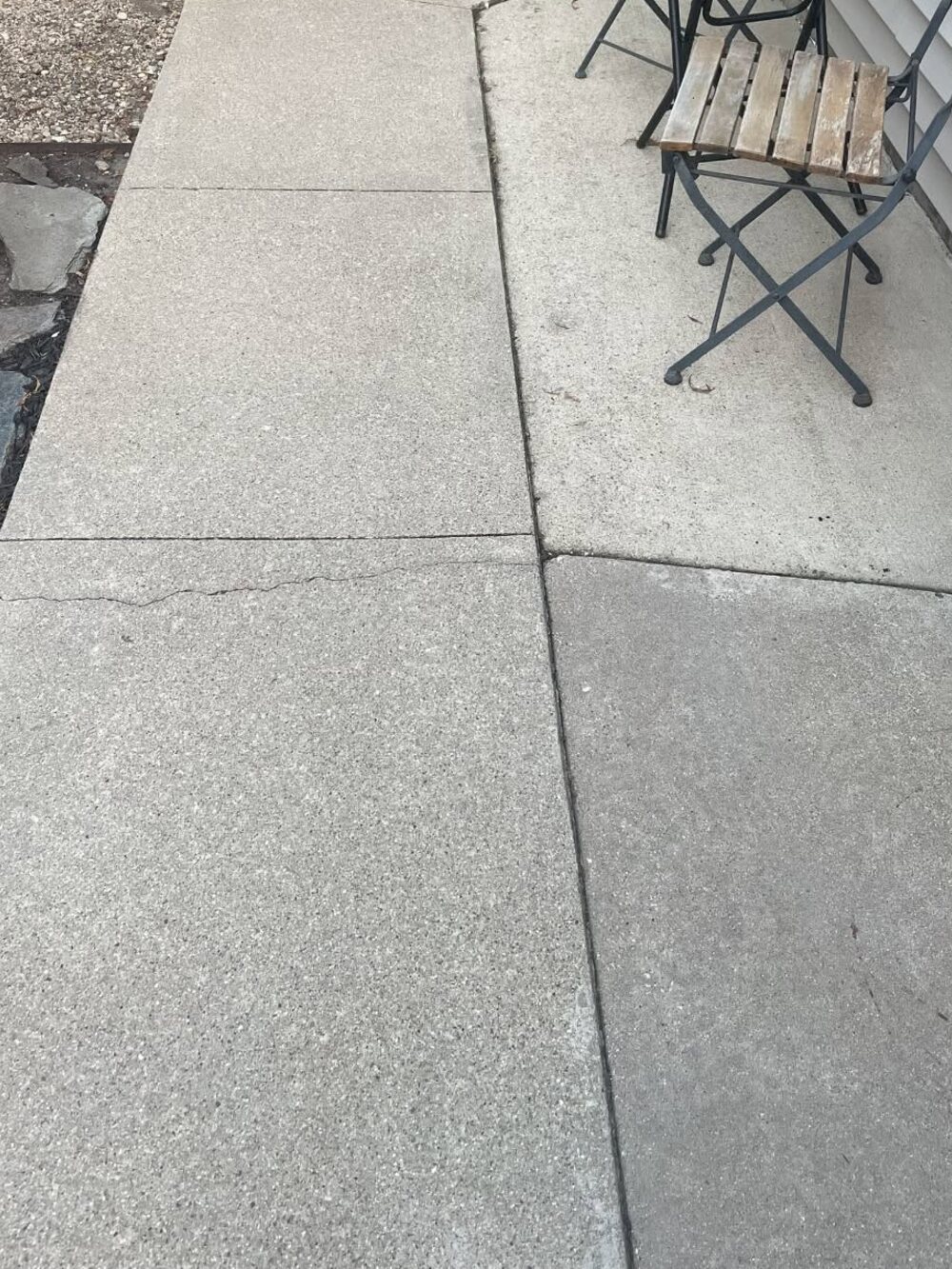 The same side patio cleaned up around the bistro table